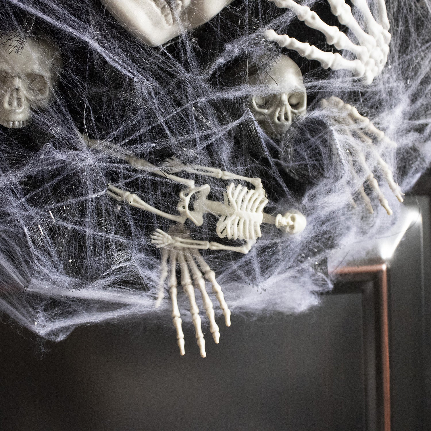 Halloween Black Mesh Skull Garland Party Layout Props 🇨🇳