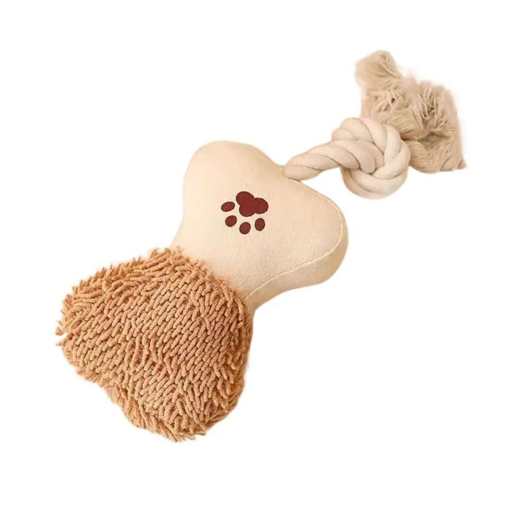 Pet Cotton Rope Toy Dog Sound Molar Teeth Cleaner Bite-resistant Rope Knot 🇨🇳