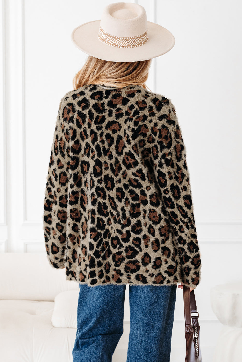 Brown Leopard Open Casual Cardigan 🇺🇸