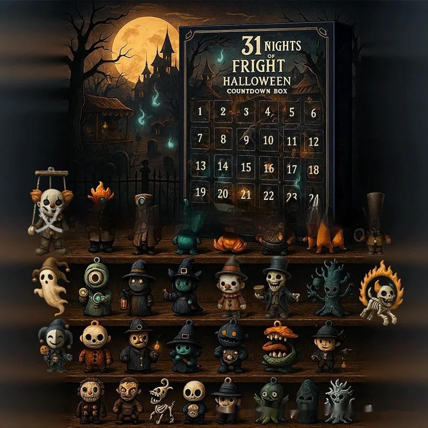 31 Night Scare Halloween Countdown Box With Doll Advent Countdown Blind Box 🇨🇳