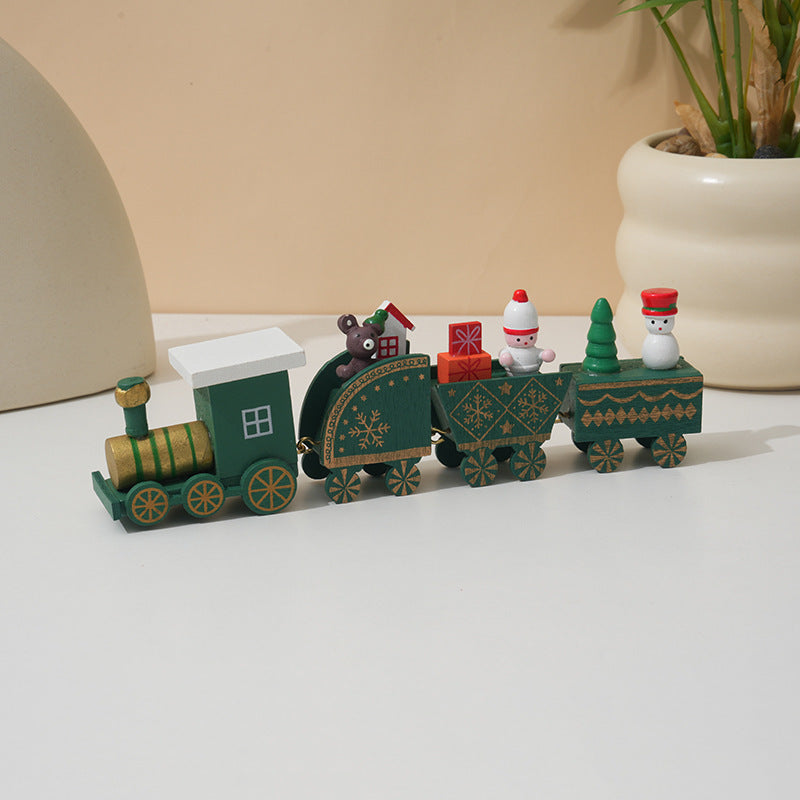 Christmas Decorations Wooden Train Children's Gifts Christmas Small Gifts Window Decoration 🇨🇳