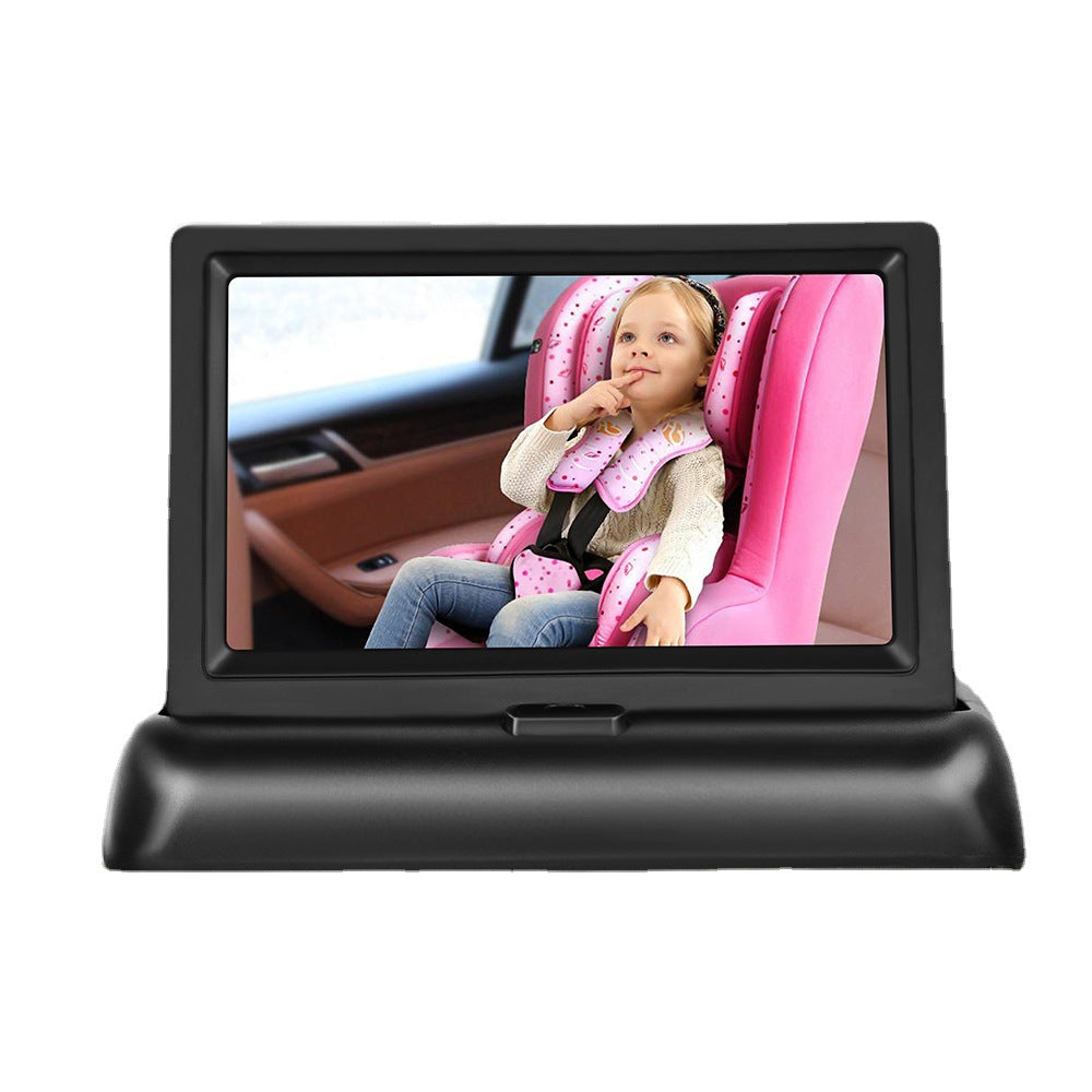 12-24V Folding Screen For Baby Monitoring Images In Car With Cigarette Lighter Power Cord  Night Vision Eight-lamp Camera 🇨🇳