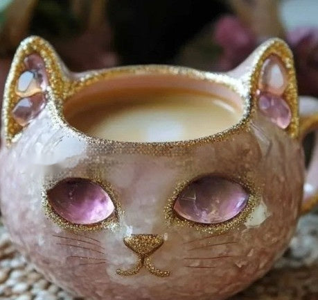 Geode Mug Crystal Cat Cup Resin Crafts 🇨🇳