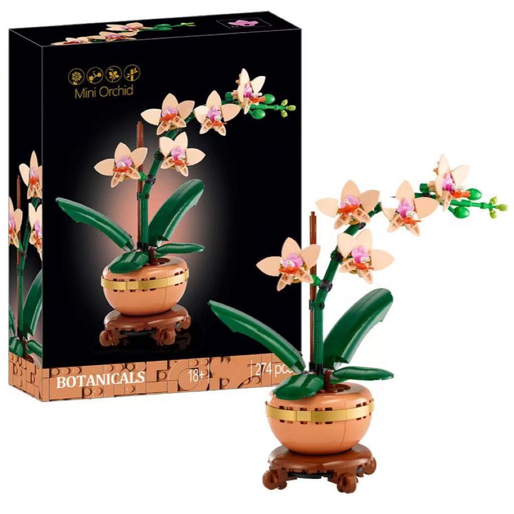 Flowers Boys And Girls Toys Gift Flowers Orchid Lego Bouquet Assembling Puzzle Building Blocks 🇨🇳
