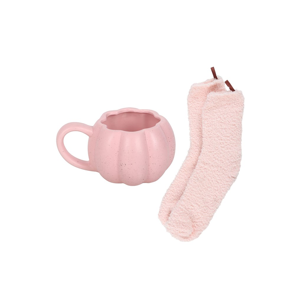 Pink Pumpkin Mug and Socks Set 🇬🇧