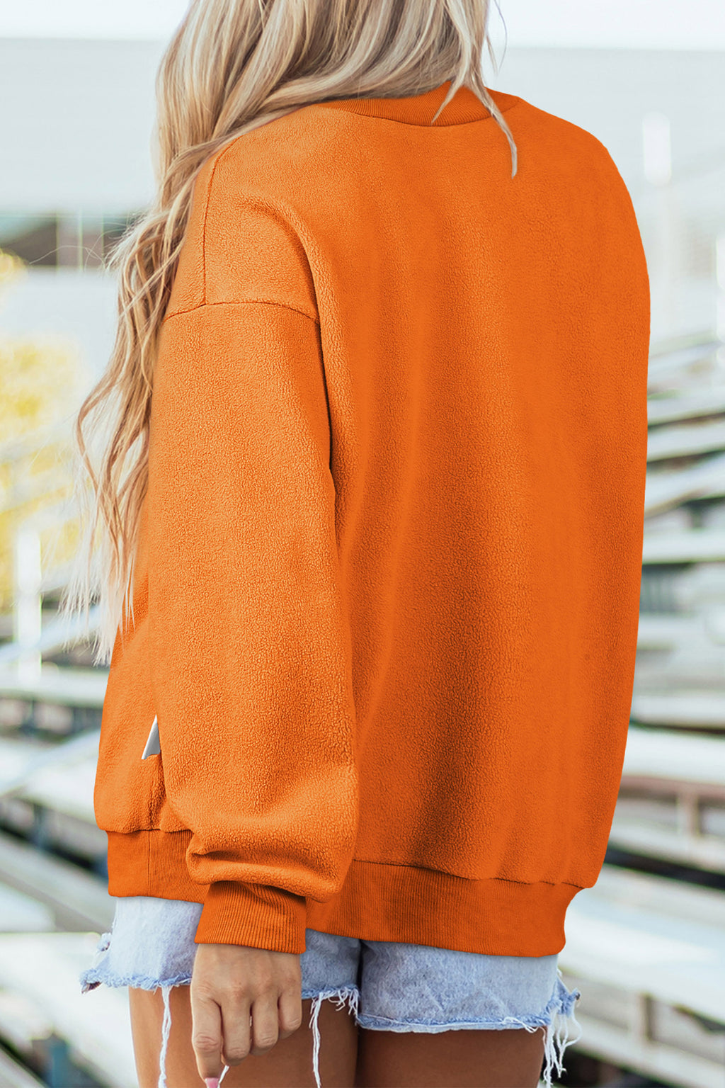 Carrot Spooky Ghost/ BOO Reversible Print Mock Neck Casual Pullover Sweatshirt 🇺🇸