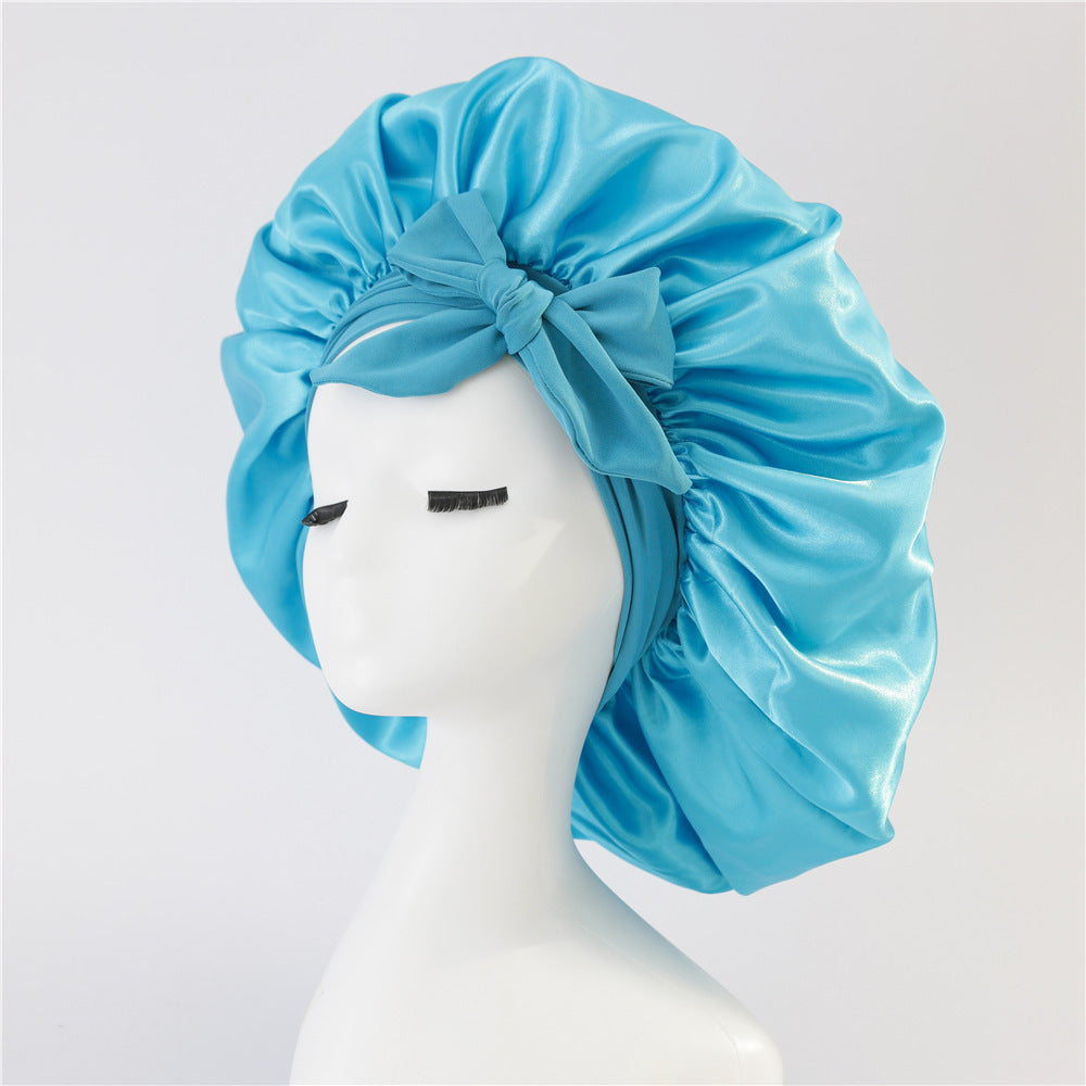 New Silk Bonnet For Sleeping Women Satin Bonnet Hair Bonnet Night Sleep Cap Scarf Wrap For Curly Hair With Tie Band For Curly Hair 🇨🇳