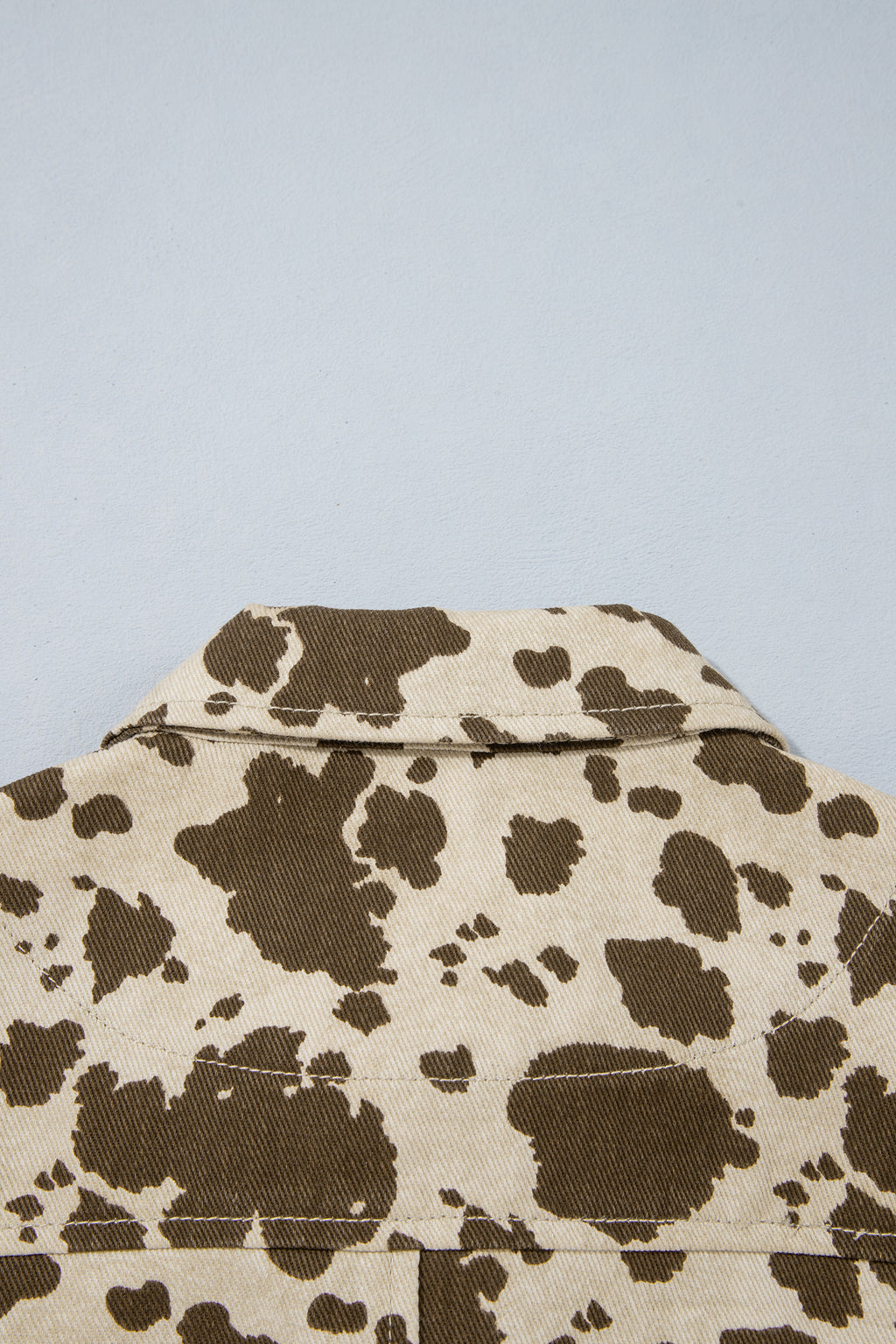 Brown Western Cow Print Cargo Pocket Denim Jacket 🇺🇸