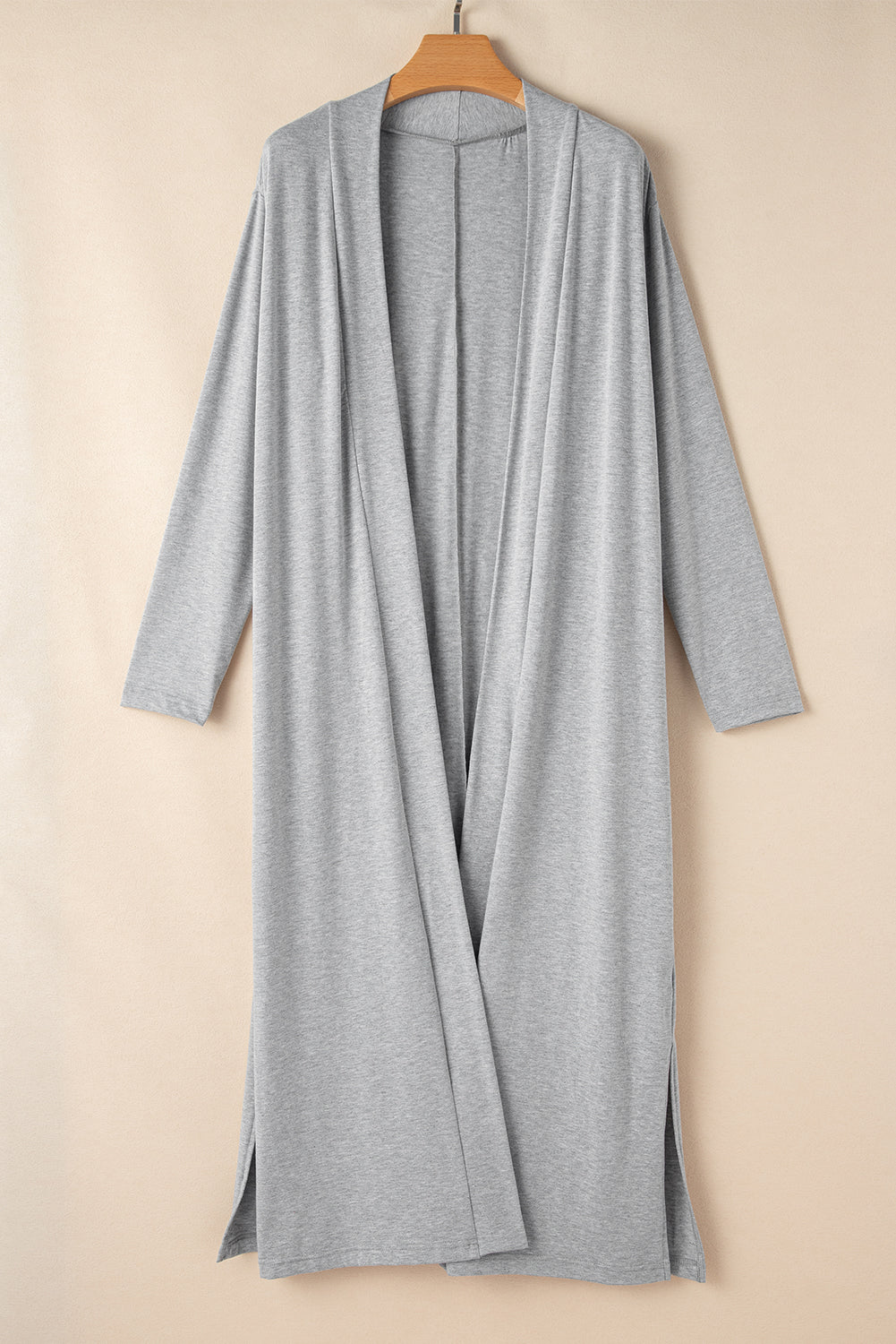 Light Grey Split Long Cardigan and Skinny Pants Lounge Set 🇨🇳