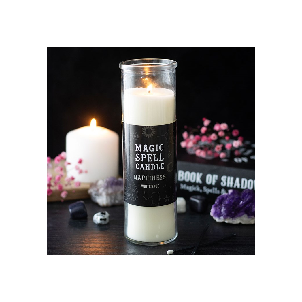 Happiness White Sage Magic Spell Tube Candle 🇬🇧
