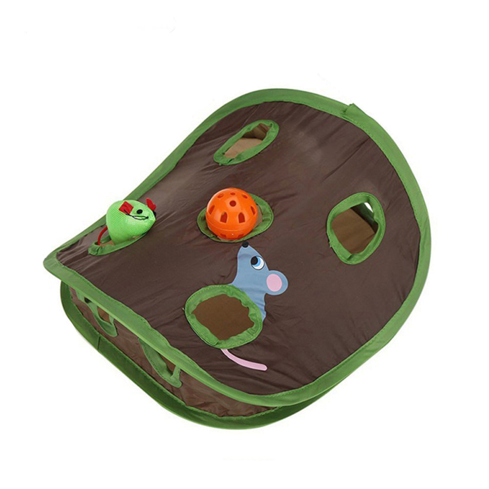 Cute Pet Cat Interactive Hide Seek Game 9 Holes Tunnel Mouse Hunt Intelligence Toy Pet Hidden Hole Kitten Foldable Toys 🇨🇳