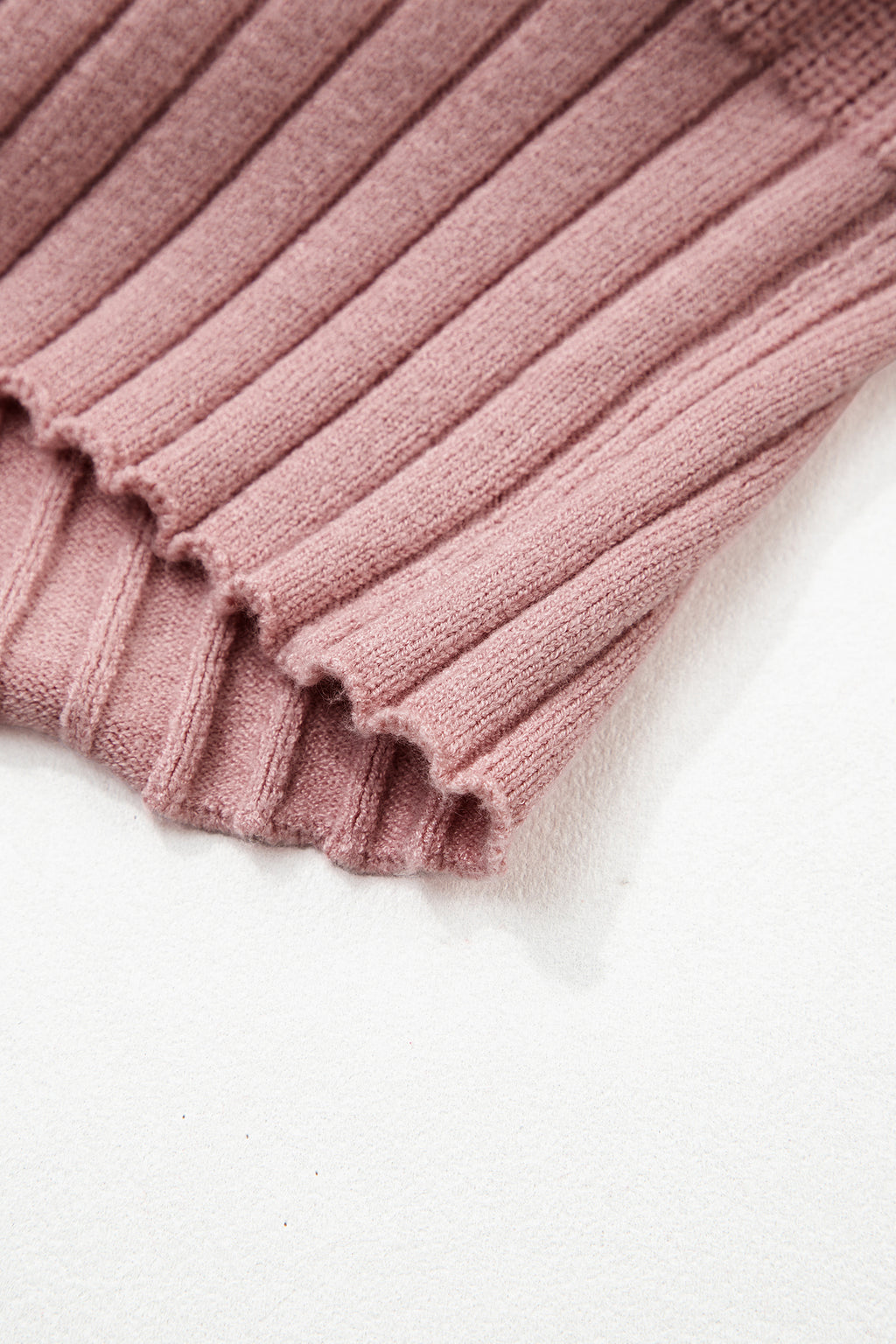 Light Pink Mixed Texture Knit Button V Neck Sweater Cardigan 🇺🇸