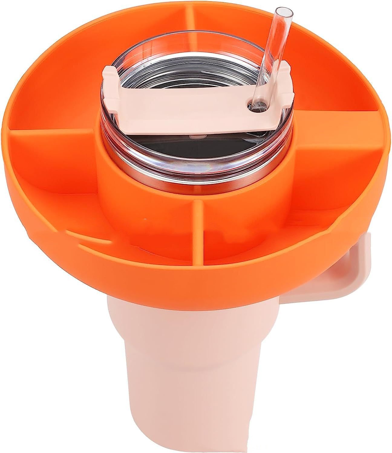 Silicone Snack For Cup 40 Oz Reusable Snack Container 4 Compartment Snack Platters Cup Snack Bowl Cup Holder Food Tray 🇨🇳