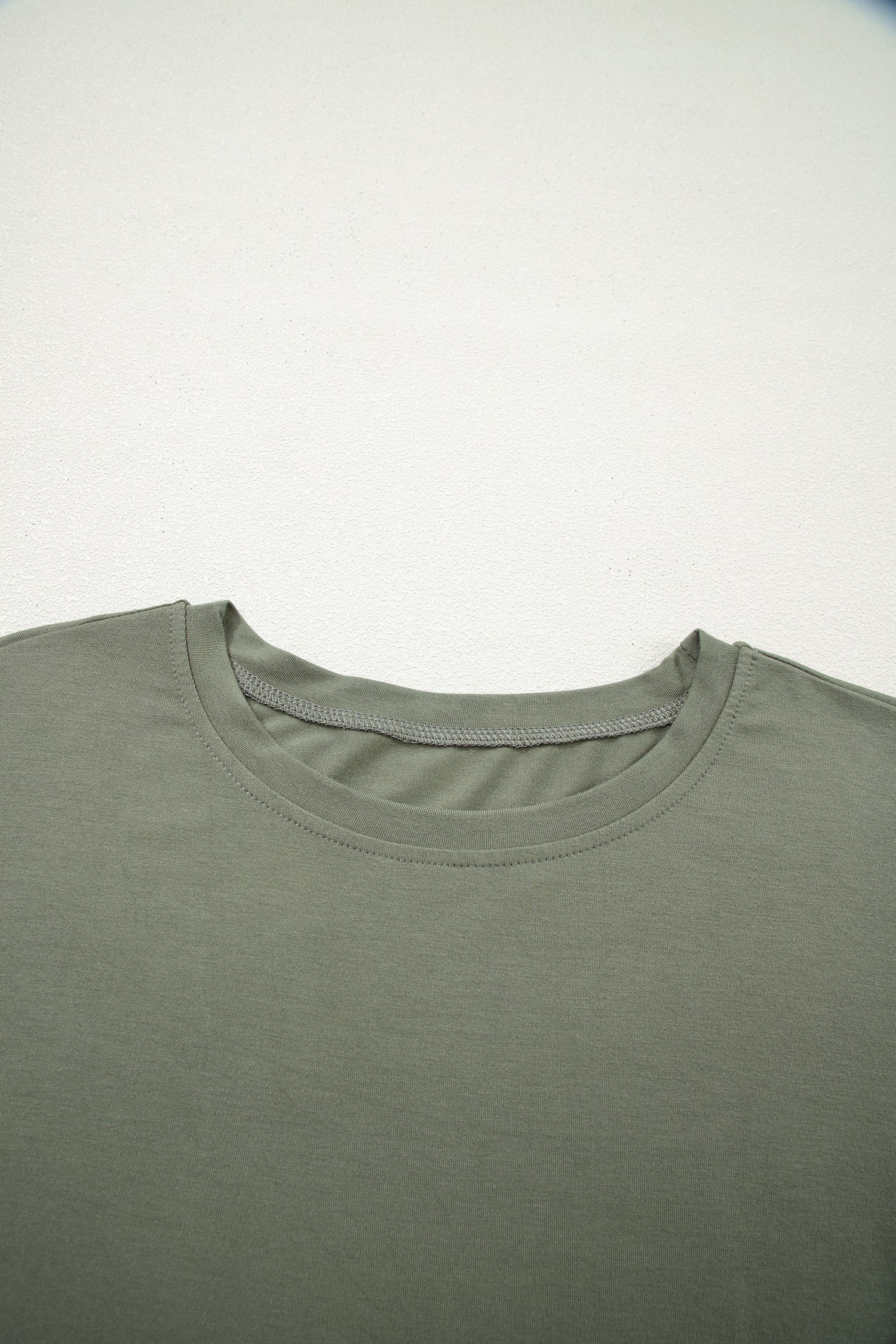 Laurel Green Solid Color Oversize Tee Tie Wrap Mini Skort 2pcs Set 🇺🇸