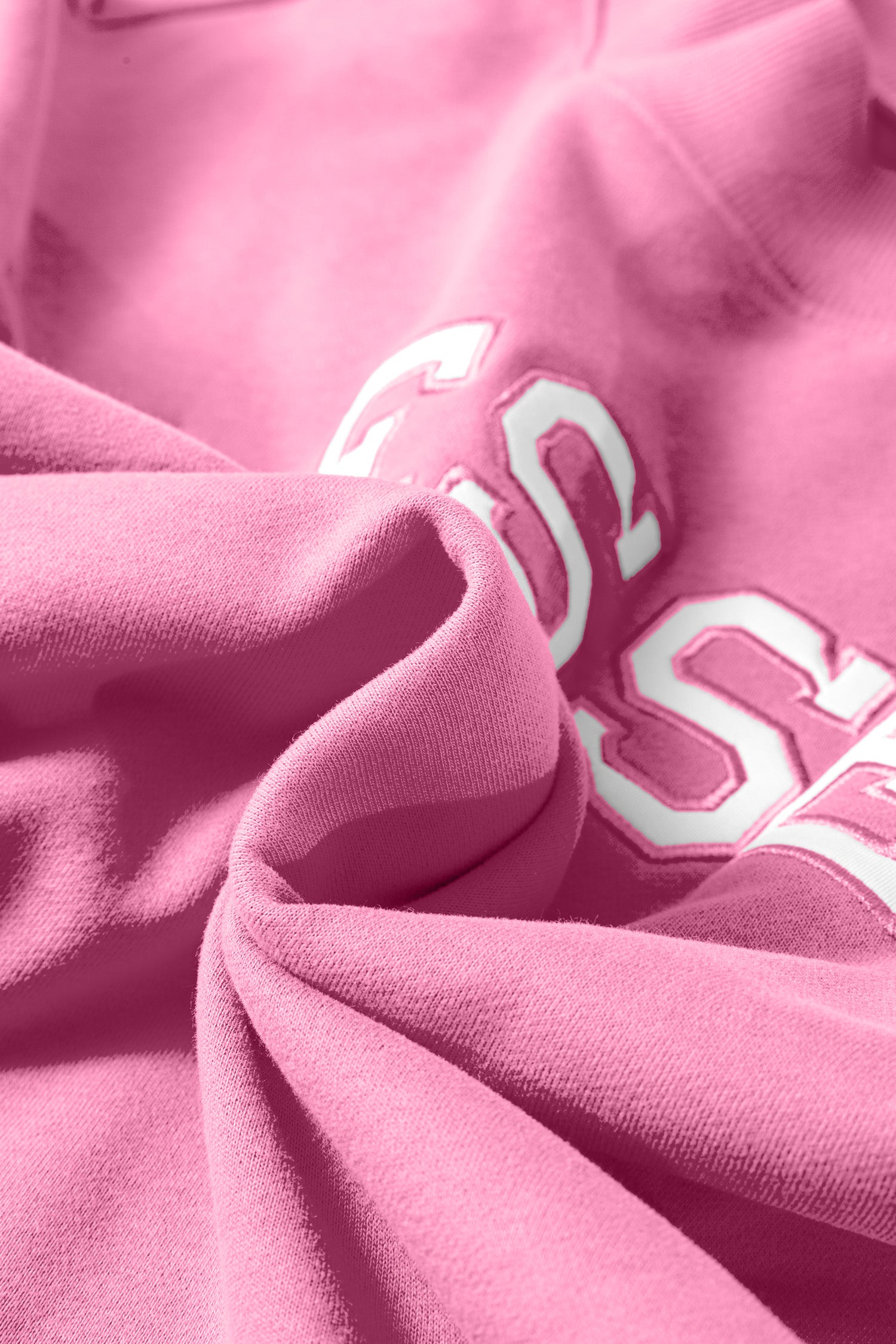 Bright Pink Oversize Blessed Embroidered Mock Neck Sweatshirt 🇺🇸