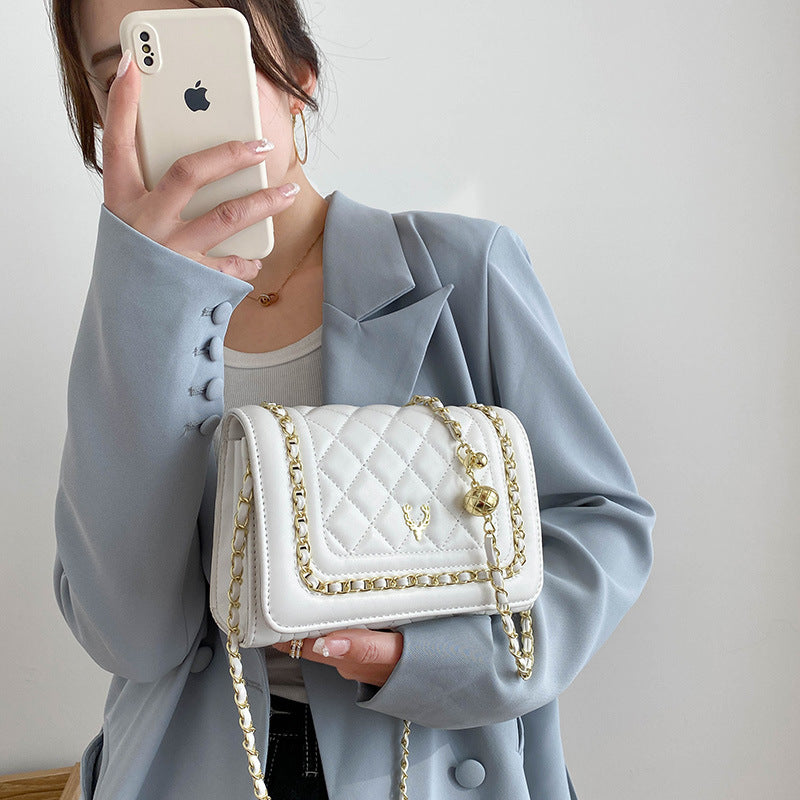 Rhombus Embroidery Line Small Square Temperament Wild Crossbody Bag 🇨🇳
