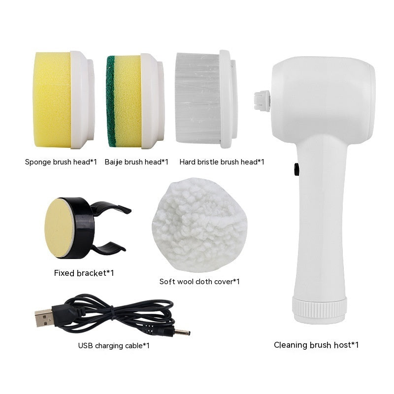 Electric Cleaning Brush 4 In 1 Spinning Scrubber Handheld Electric Cordless Cleaning Brush Portable 🇨🇳