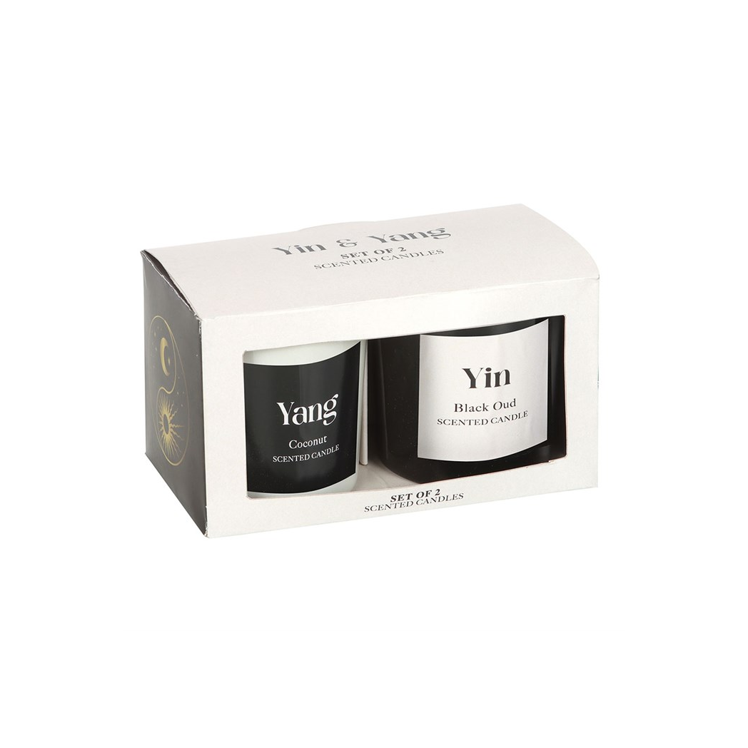 Set of 2 Yin Yang Black Oud and Coconut Candles 🇬🇧