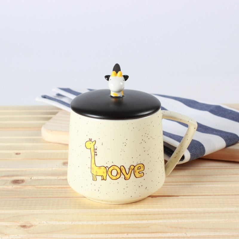 Creative Cartoon Ceramic Cup Hand Drawn Cute Giraffe 🇨🇳