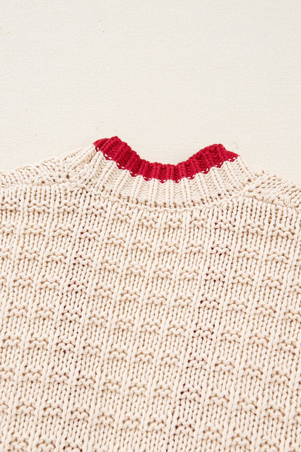 Apricot Bow Pattern Textured Open Front Baggy Cardigan 🇺🇸