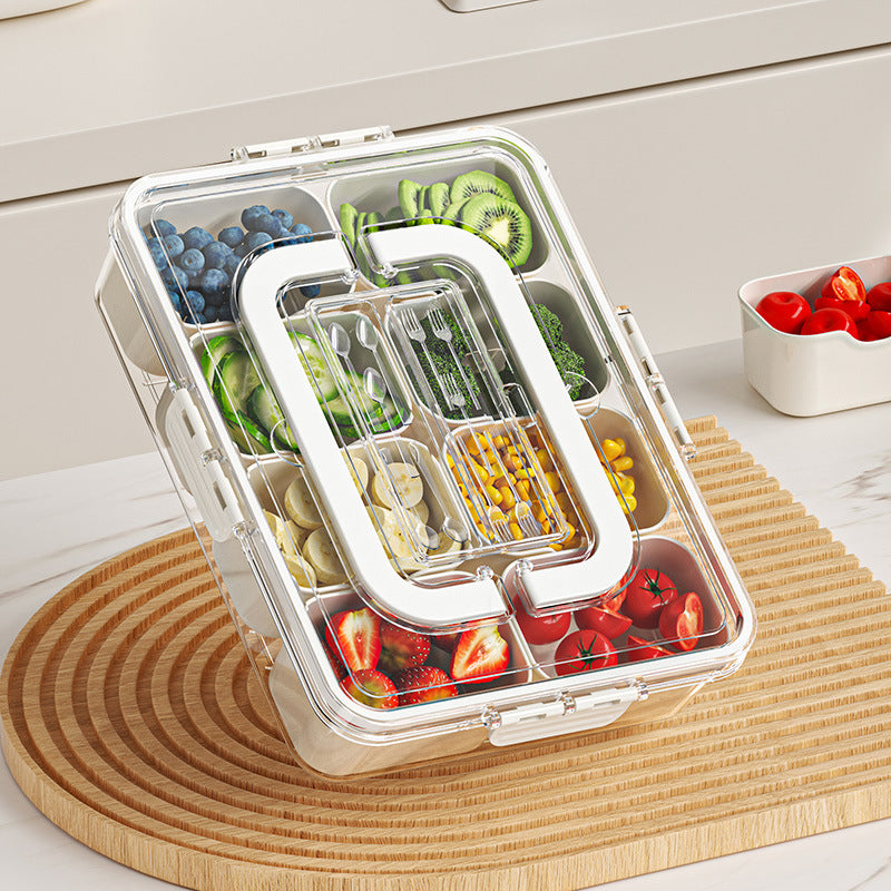 8 Grids Divided Serving Tray Fruits Snack Box Organizer Food Storage Container Seasoning Separator Box Refrigerator Organizer 🇨🇳