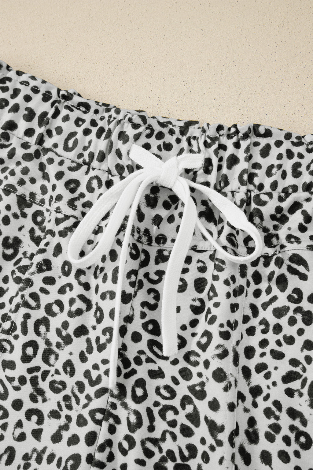 Gray Animal Print Wide Leg Terry Knit Pants 🇺🇸