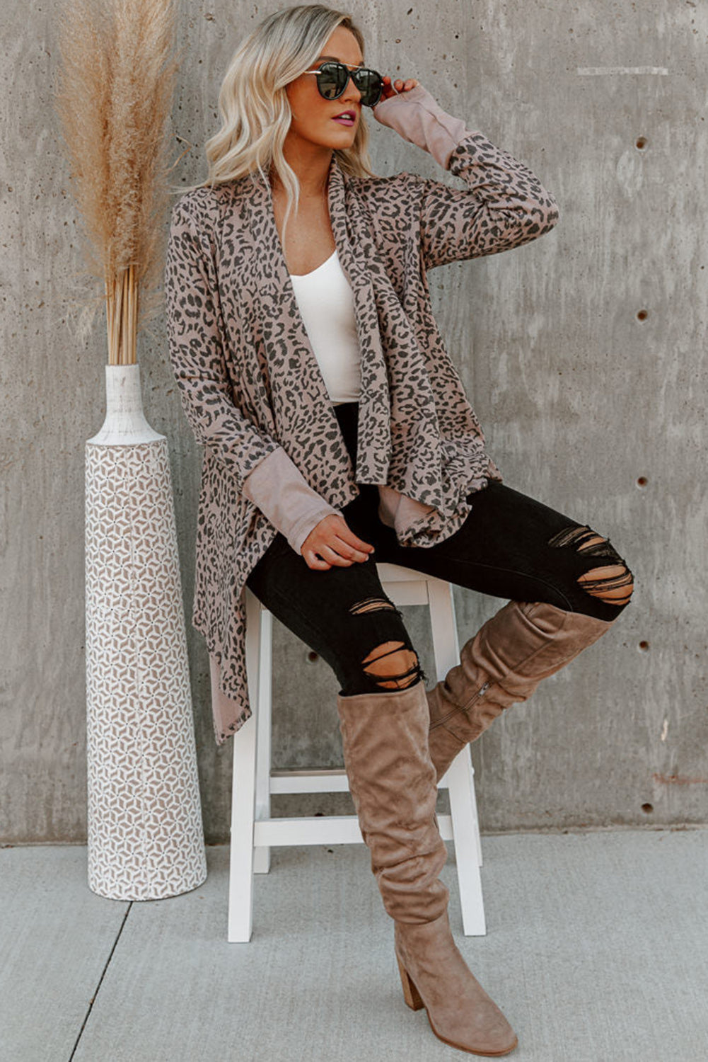 Leopard Open Front Cardigan 🇺🇸