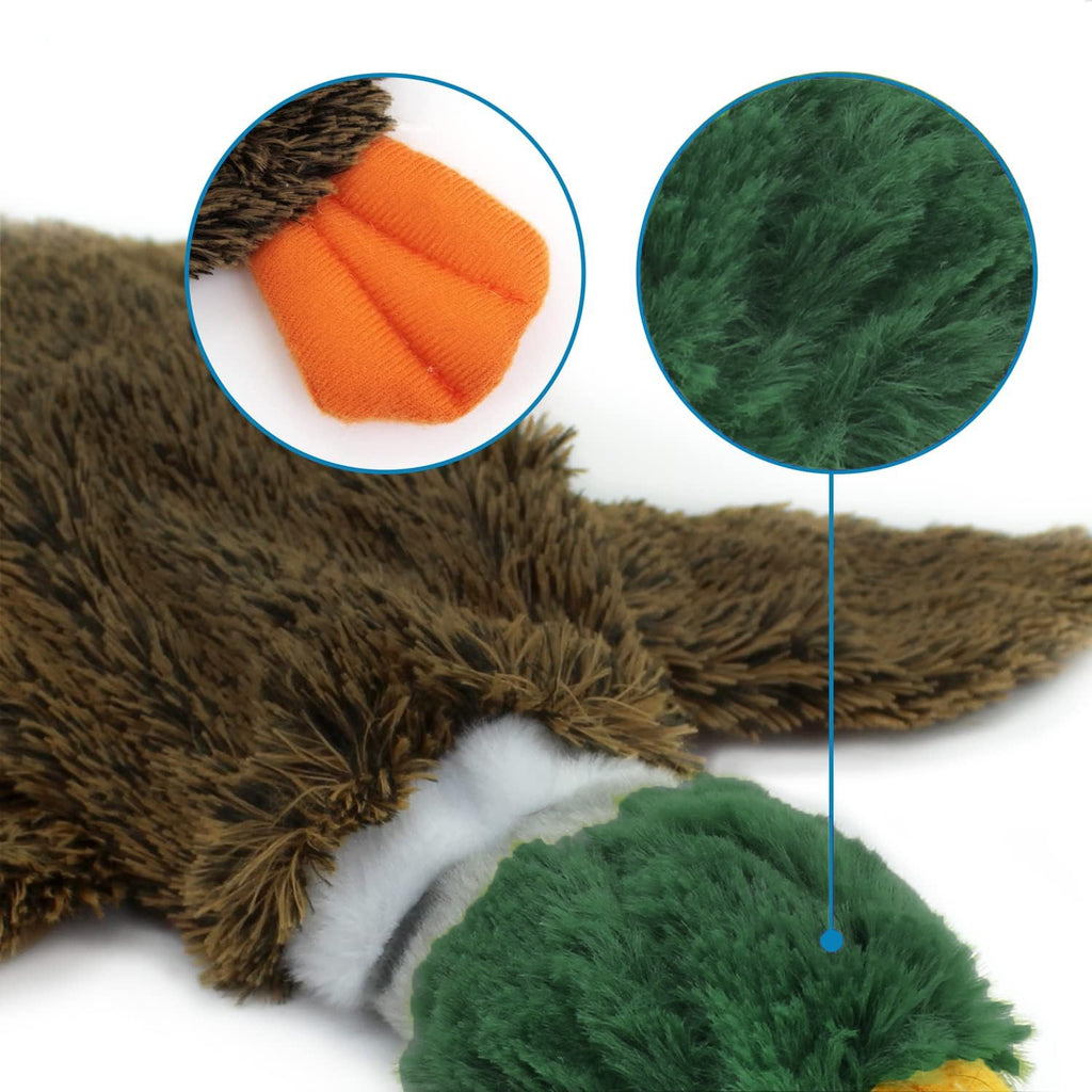 Best Pet Supplies 2-in-1 Stuffless Squeaky Dog Toys With Soft, Durable Fabric For Small, Medium, And Large Pets, No Stuffing For Indoor Play, Supports Active Biting And Play - 1Wild Duck 🇨🇳