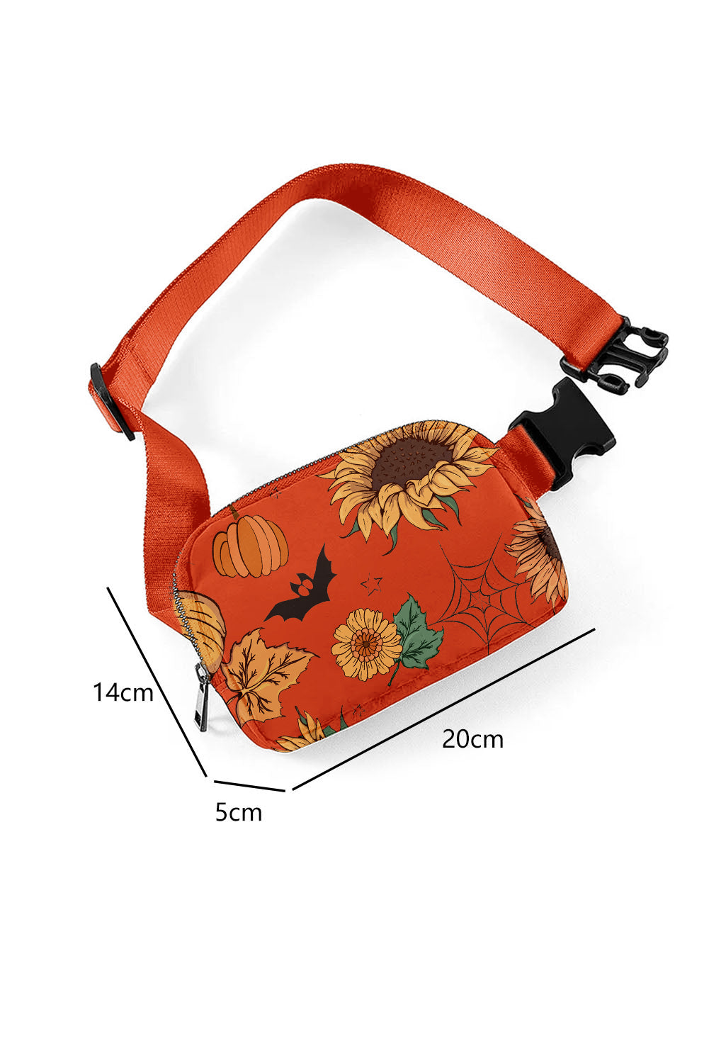 Orange Pumpkin Sunflower Halloween Graphic Crossbody Bag 🇺🇸
