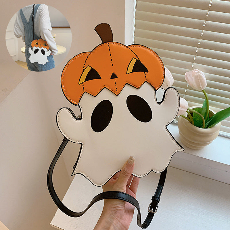 Halloween Shouder Bags Creative 3D Cartoon Pumpkin Ghost Design Cute Bags Women Cell Phone Purses Novelty Personalized Candy Crossbody Bags 🇨🇳