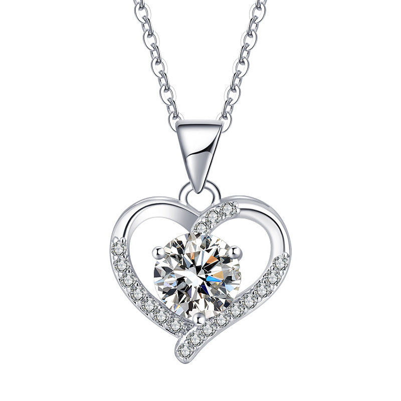 Love Design Silver Necklace Earrings Ring Suit Women 🇨🇳