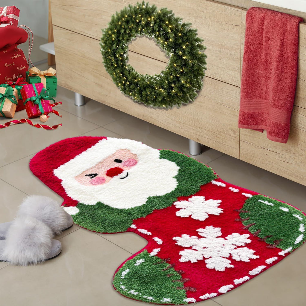 Christmas Cashmere Carpet Bathroom Absorbent Non-slip Mat 🇨🇳