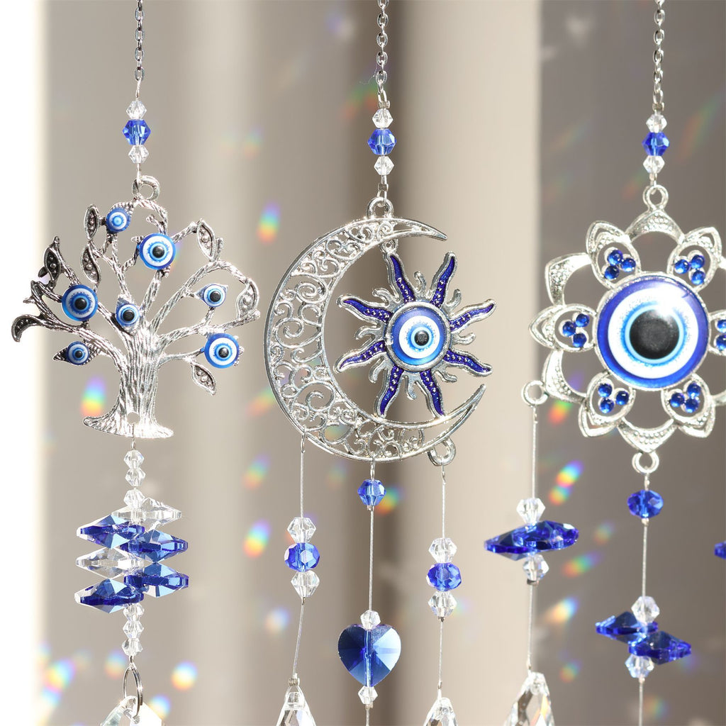 Devil's Eye Sunshine Catcher Lucky Tree Crystal Ornaments Outdoor Garden Home Window Hanging Decorations 🇨🇳