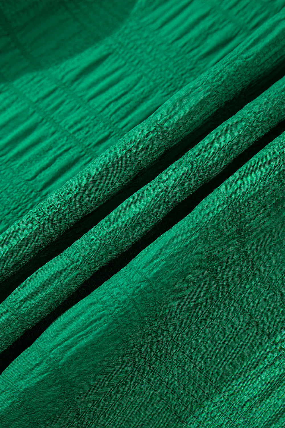 Dark Green Textured Flutter Sleeve Ruffled Mini Dress 🇨🇳