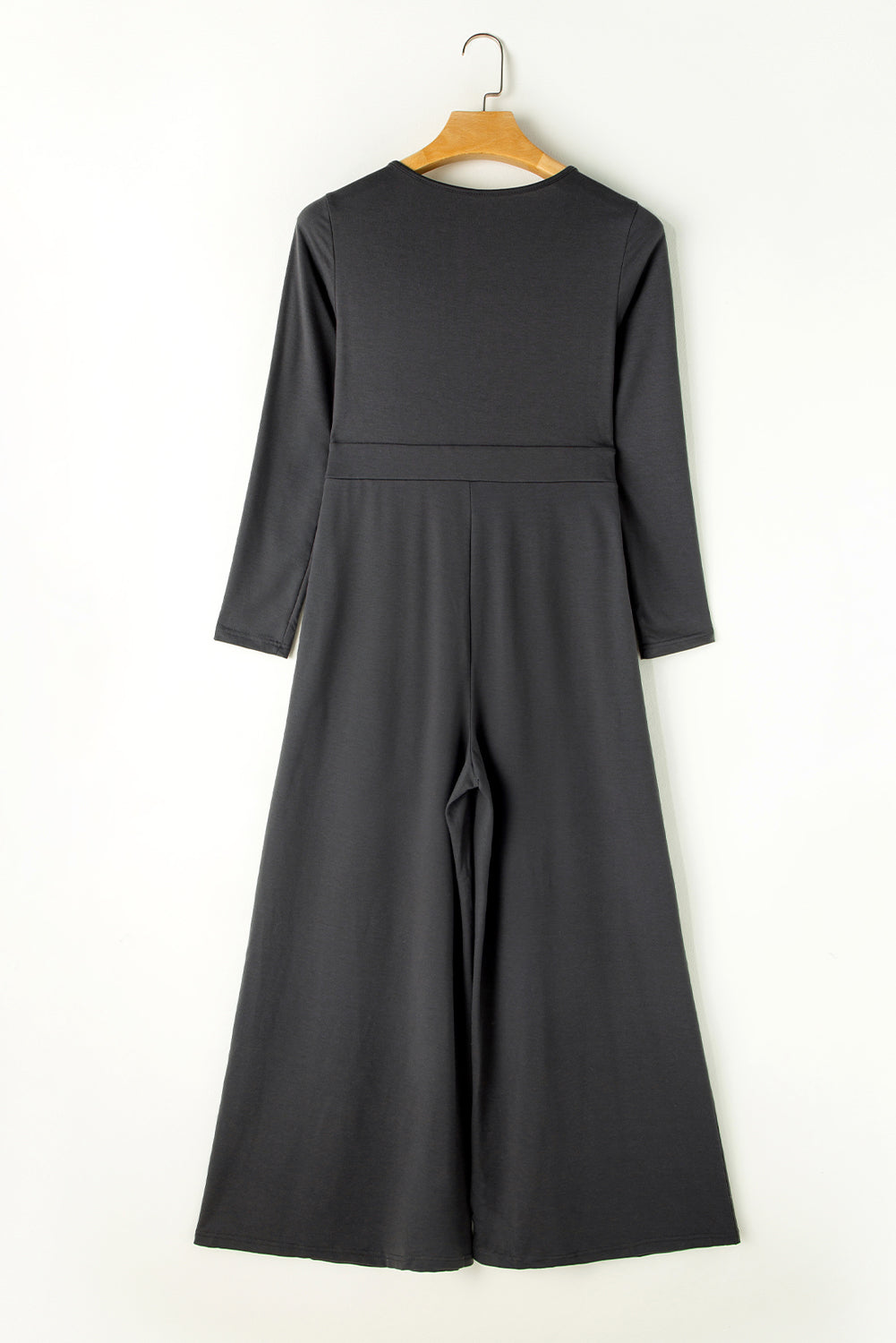 Gray Button Long Sleeve Wide Leg Jumpsuit 🇺🇸