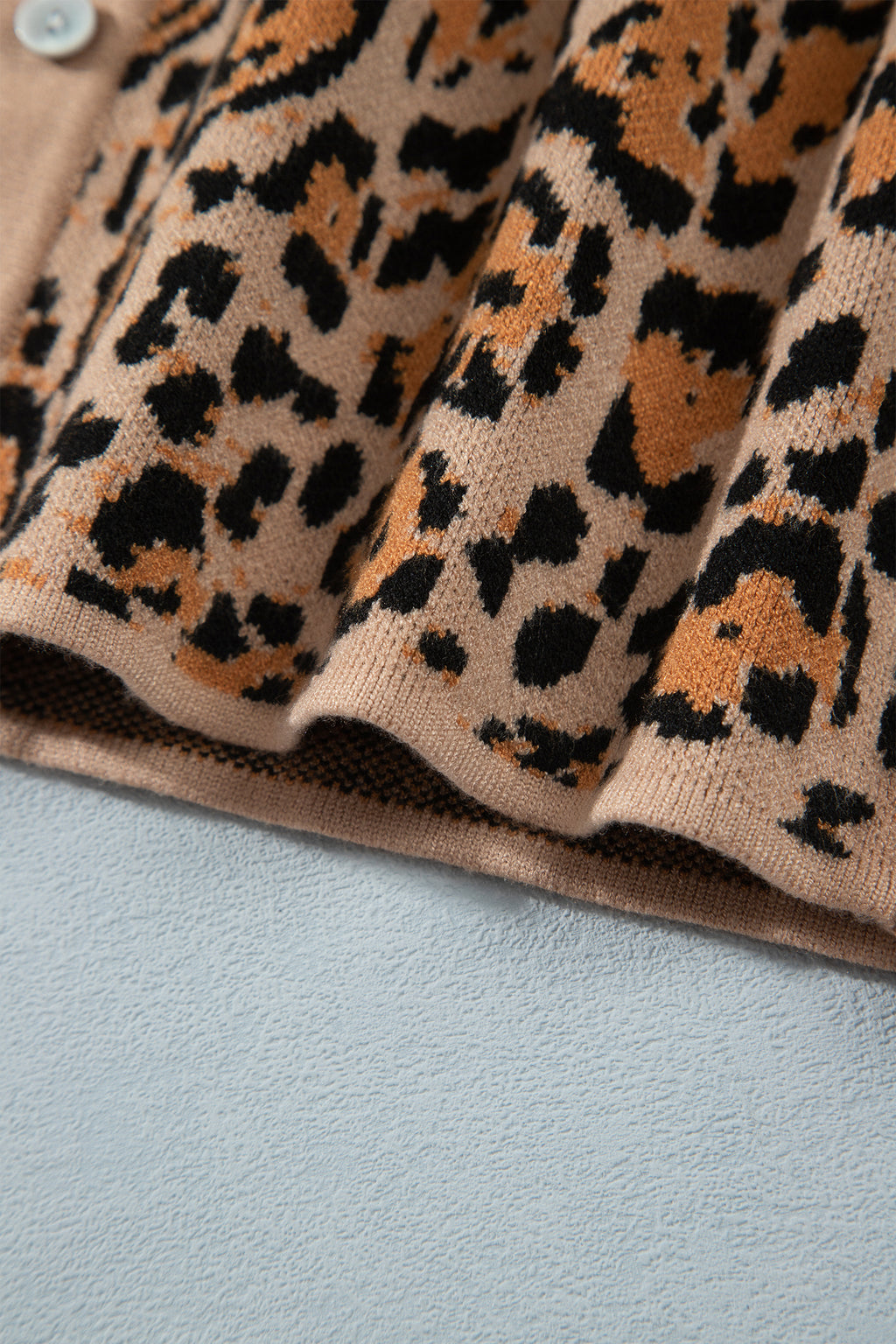 Brown Leopard Print Button-Up Cardigan Long Sleeve Cardigans 🇺🇸