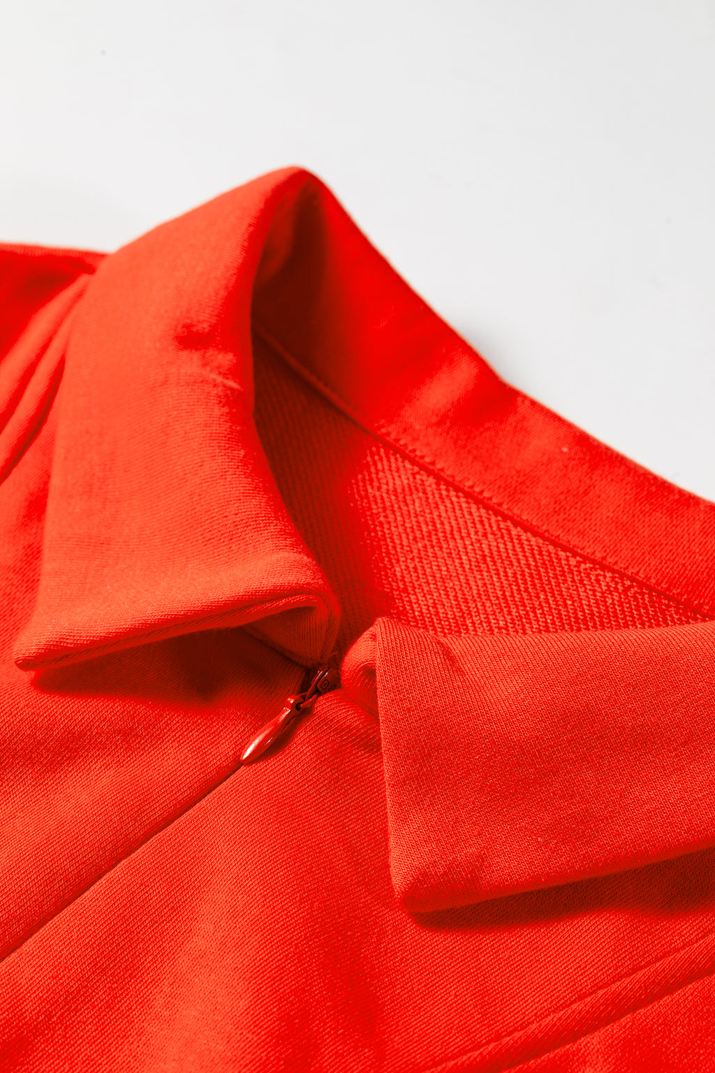 Tomato Red Half Zip Polo Tee Elastic Waist Romper 🇺🇸