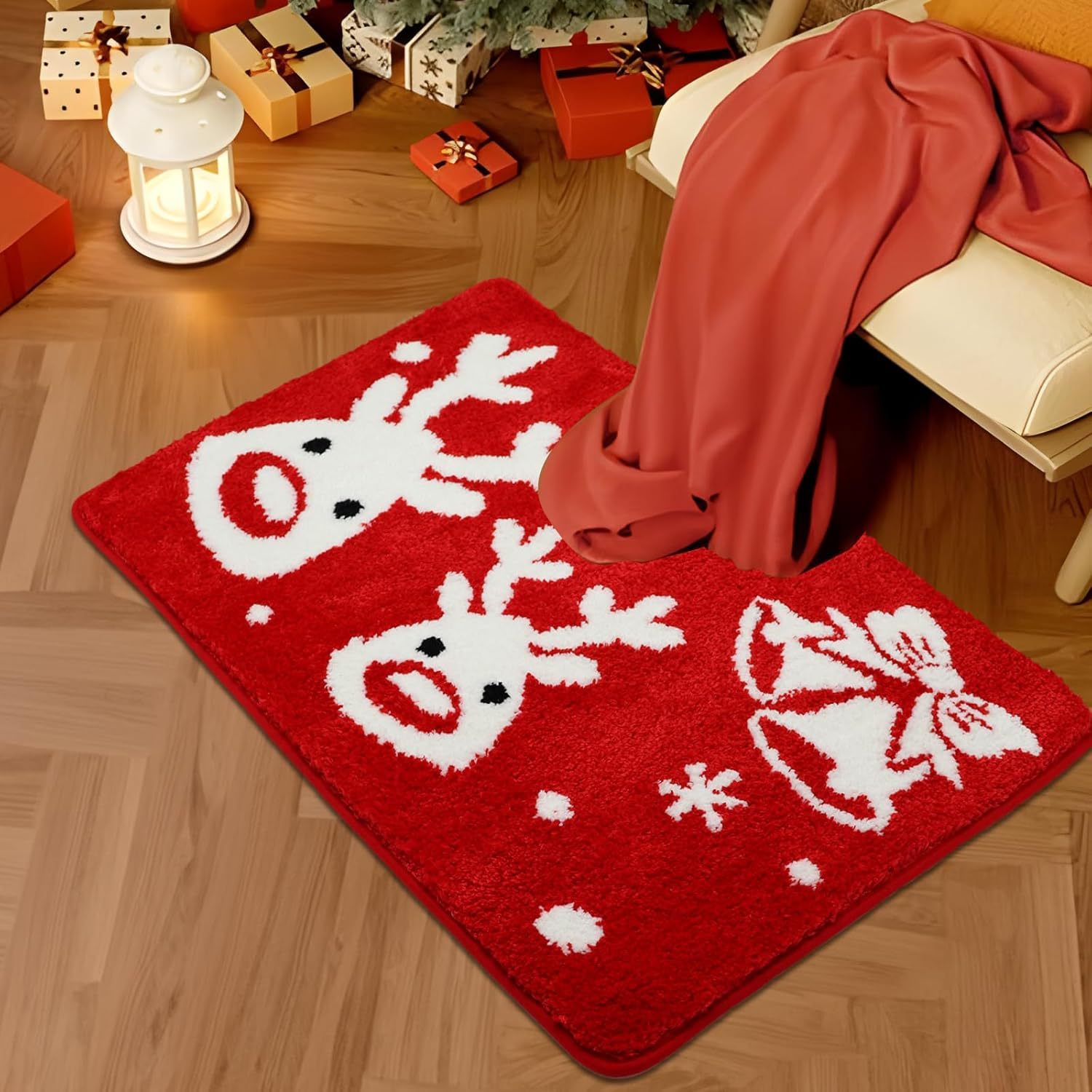 Christmas Cashmere Carpet Bathroom Absorbent Non-slip Mat 🇨🇳