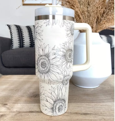 40 Oz Tumbler With Handle Straw Insulated, Stainless Steel,Spill Proof, Vacuum insulated With Lid Tapered 🇨🇳