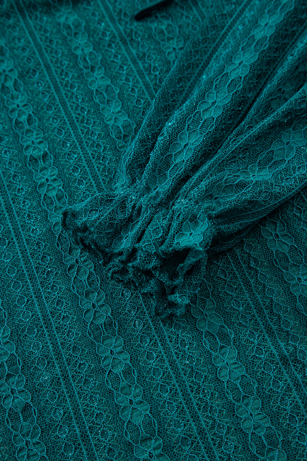 Evergreen Sheer Lace Balloon Sleeve Babydoll Blouse 🇺🇸