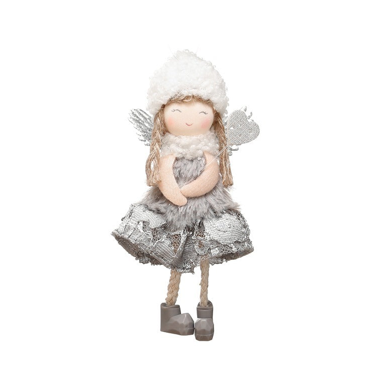 Christmas Lace Angel Doll Christmas Tree Small Pendant Lift Snowflake Girl Christmas Show Window Decorations Accessories 🇨🇳