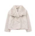 Winter Plush Coat Fashion Warm Thicken Fluffy Lapel Jacket Outwear with Casual Long Sleeve 🇨🇳