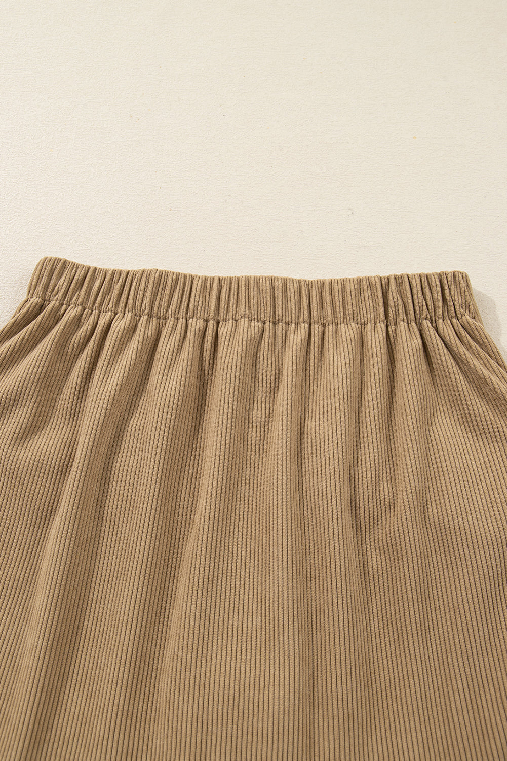 Camel Corduroy Buttoned Front Faux Pockets Mini Skirt 🇺🇸