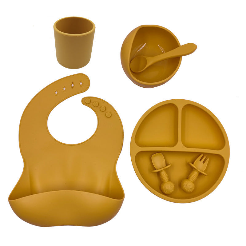 Baby Cutlery Set Silicone Bib Silicone Cup Spoon 🇨🇳