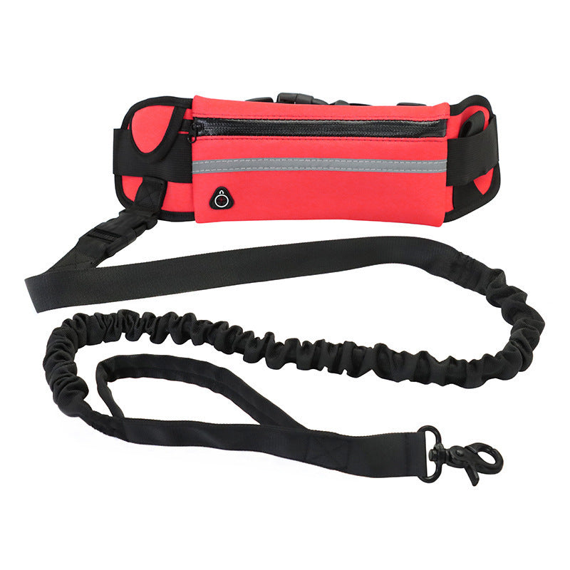 Hands Free Dog Leash Pet Walking And Training Belt With Shock Absorbing Bungee Leash For Up To 180lbs Large Dogs Phone Pocket And Water Bottle Holder 🇨🇳