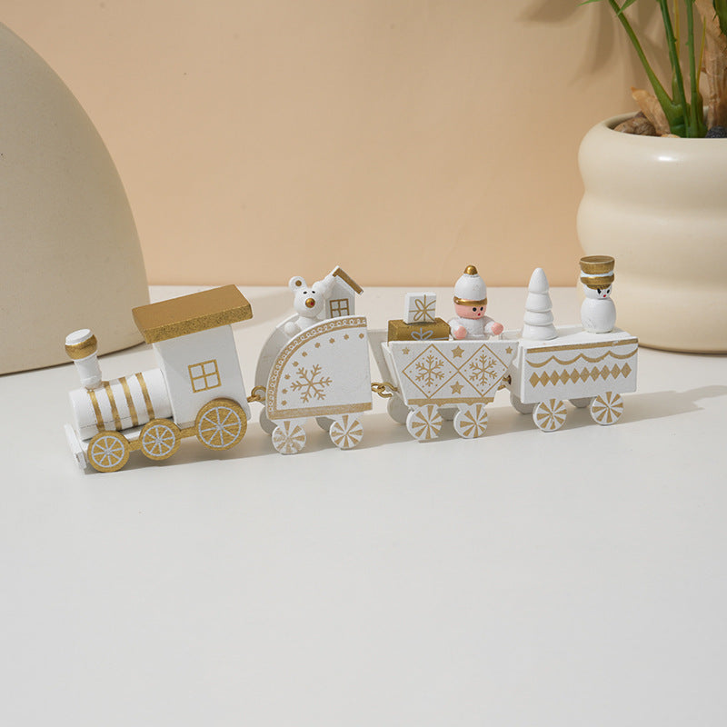 Christmas Decorations Wooden Train Children's Gifts Christmas Small Gifts Window Decoration 🇨🇳