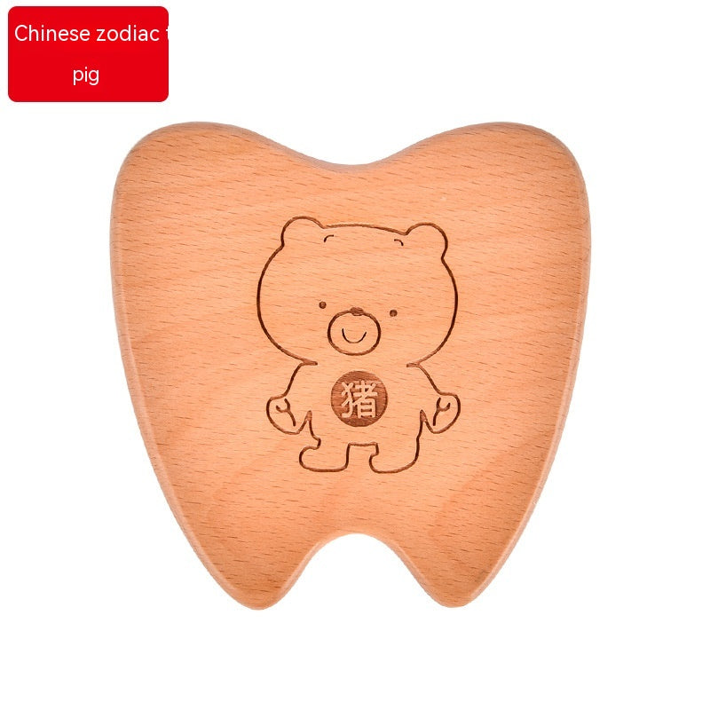 Wooden Baby Souvenir Cartoon tooth holder 🇨🇳