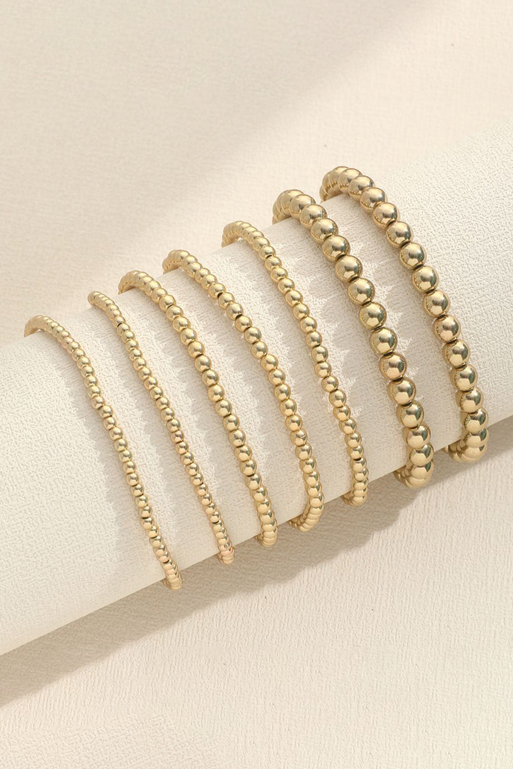 Gold 7pcs/Set Minimalist Plated Beaded Luxury Bracelet Set 🇨🇳