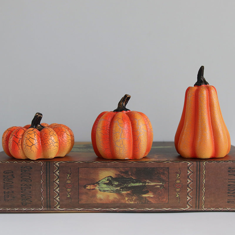 New Halloween Pumpkin Lantern Simulation Pumpkin LED Candle Lamp Resin Luminous Pumpkin 🇨🇳