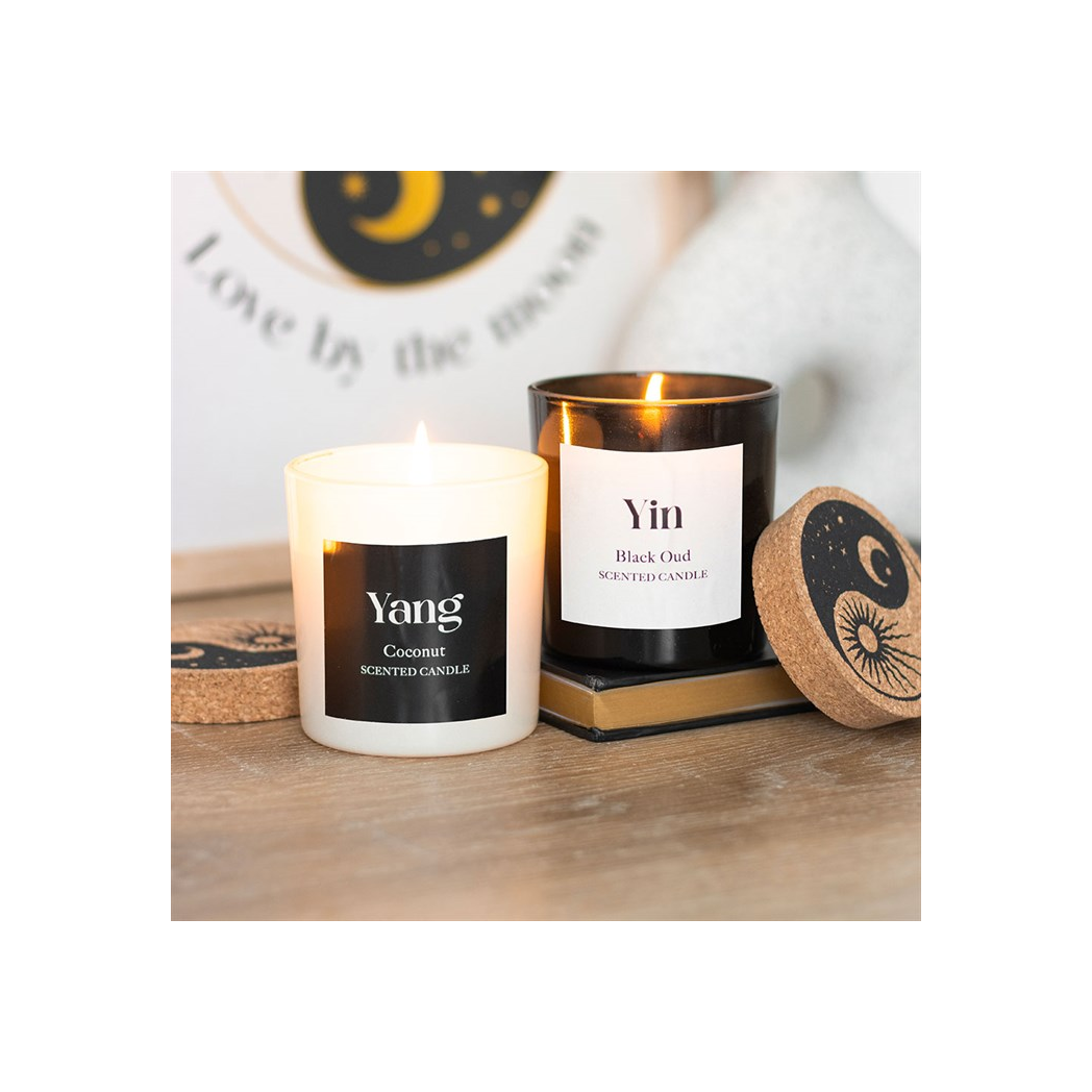 Set of 2 Yin Yang Black Oud and Coconut Candles 🇬🇧